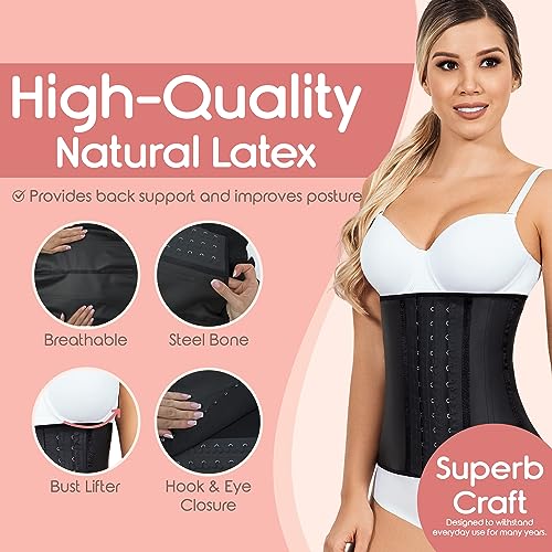 Lady Slim Fajas Colombianas Reductoras Y Moldeadoras para Mujer Underbust Waist Cincher Corset Sport Girdle Hourglass Body Shaper Black V2 Large