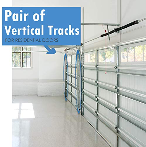 Garage Door Vertical Track Replacement – Set of Left and Right for 7 Foot Tall - Galvanized Steel Hardware Door Rails for Residential/Light Commercial Side Tracks for 2-inch Rollers