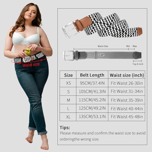 Hgliagtsmat woven belt (black, 29"-32" Waist Adjustable)