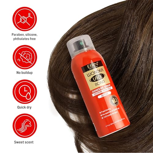 EBIN NEW YORK Wonder Lace Bond Adhesive Spray Sensitive - Extreme Firm Hold 14.2 fl. oz./ 402mL |Sensitive Use, Fast Drying,No Residue, No Build-up, Powerful Hold, All-Day Hold, Easy Daily Wig Install