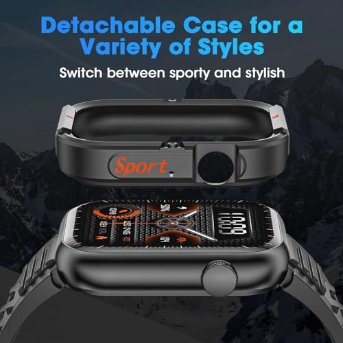 Smart Watch for Men Women 𝟐𝟎𝟐𝟒 𝐔𝐩𝐠𝐫𝐚𝐝𝐞𝐝 Bluetooth Call 1.85"Fitness Tracker Smartwatch for iOS Andriod Phones with Step/Heart Rate/Sleep Monitor,Complimentary Sporty Watch Case and Band