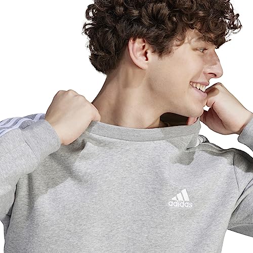 adidas Men's Essentials Fleece 3-Stripes Sweatshirt, Black