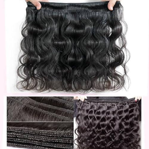 Myonisally Body Wave Bundles 12 inch 10A 1 Bundles Human Hair 100% Raw Single Bundles Human Hair Virgin Human Hair Weave Bundles Natural Black