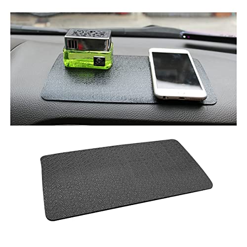 BLAU GRUN Car Dashboard Anti-Slip Rubber Pad, 10.6 x 5.9 Universal Non-Slip Car Magic Dashboard Sticky Adhesive Mat for Phones Sunglasses Keys Electronic Devices and More Use (Black/Car Texture)