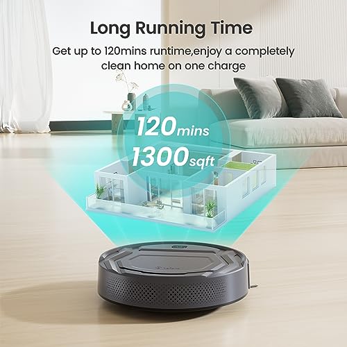 Lefant Robot Vacuums, 2200Pa Suction, 120 Min Runtime, WiFi/App/Alexa Control, Anti-Collision/Drop Sensor, Self-Charging Robotic Vacuum Cleaner, Slim, Quiet, Ideal for Pet Hair, Hard Floor (M210 Pro)