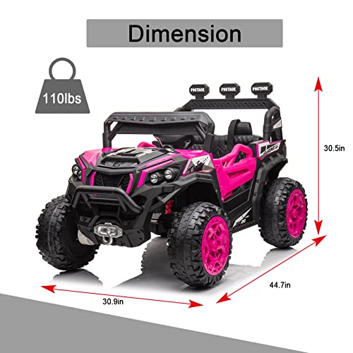 Nitoess 12V Kids Ride On Car with Remote Control,Battery Powered Ride On Truck,4Wheels Electric Car for Kids Ride On Truck for Boys,LED Lights,Music(Khaki)