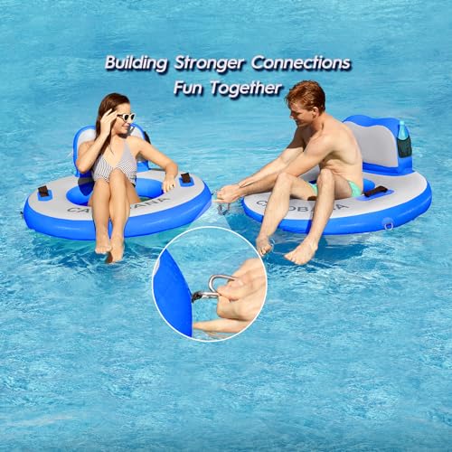 CALOBANA Upgraded Heavy Duty River Tube for 350lb Adults, Inflatable Lake Floats, Thick Tubes for Outdoor Floating Rafting on Lakes