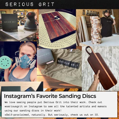 Serious Grit Sanding Discs 5 Inch 8 Hole 800 Grit - Heavy-Duty Hook & Loop Wet Dry Film Sandpaper Discs - Ultra Fine Sand Paper for Random Orbital Sanders - Wood, Automotive, Epoxy, etc - 50 Pack Box