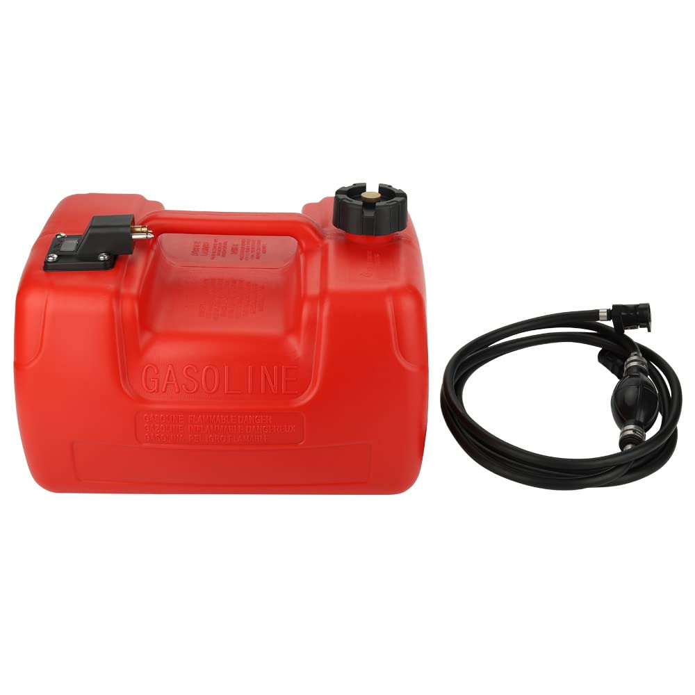 AloneGoer Portable Boat Fuel Gas tank 12L 3 Gallon Marine Outboard Gas Tank for YAMAHA Barco De Motor Fuera De Borda with Connector Replace Yamaha 6YL-24201-24-00 Portable Gas Tank
