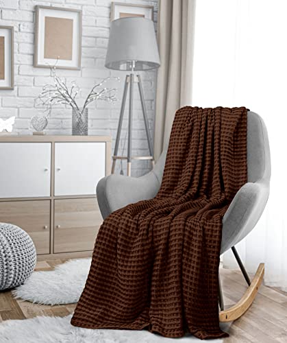 Utopia Bedding Cotton Waffle Blanket 300 GSM (Navy - 60x50 Inches) Soft Lightweight Breathable Bed Blanket Throw Size Layering Any Bed for All Season