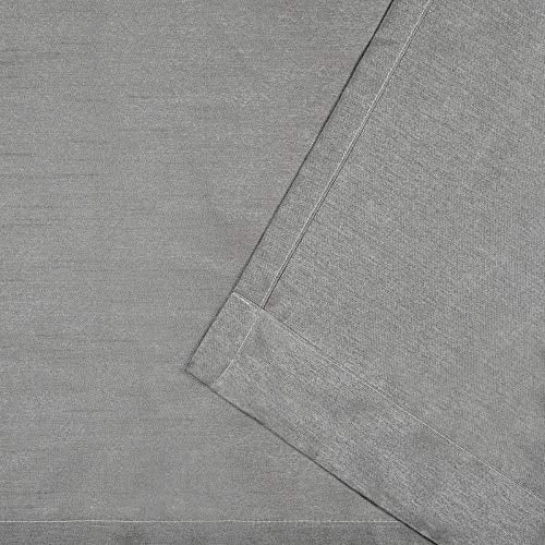 Exclusive Home Chateau Striped Faux Silk Grommet Top Curtain Panel Pair, 54"x63", Black Pearl