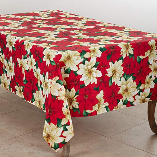 Poinsettia Print Tablecloth