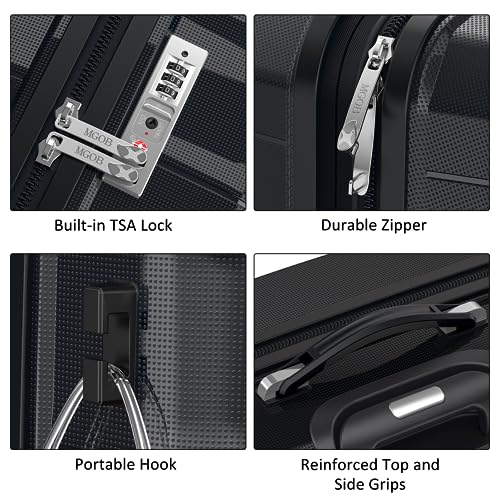 MGOB Carry On Luggage - Hard Shell Suitcase with Spinner Wheels, Lightweight PC Luggage with TSA Lock, Airline Approved for Men and Women