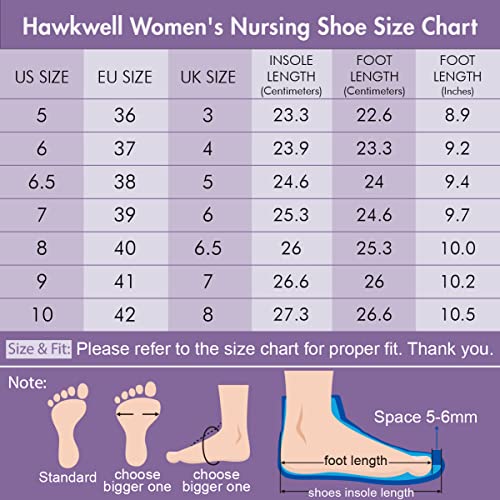 Hawkwell Women's Lightweight Slip Resistant Health Care Nursing Shoes Comfortable Work Shoes,White Synthetic,5 M US