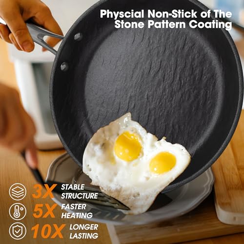 imarku Non Stick Frying Pans - 8 inch Frying Pan Nonstick Skillet, Egg Pan Omelette with Cool Stainless Steel Handle, Dishwasher Safe, Free of PFAS&PFOA, Easy Cleanup, Oven Safe Cooking Pan