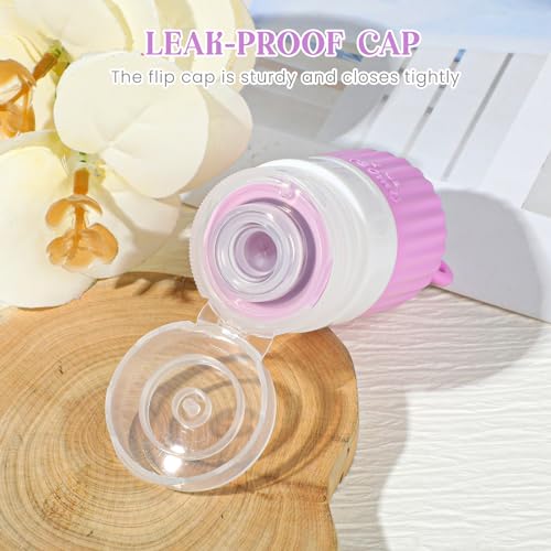RONRONS Travel Bottles, 1oz Silicone Sauces Salad Condiment Oil BBQ Squeeze Bottles, Mini Leak Proof TSA Approved Dressing Container for Shampoo Toiletries Conditioner (4 Pieces)