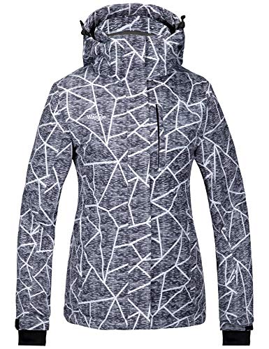 wantdo Women's Mountain Waterproof Ski Jacket Winter Warm Outdoor Snow Coat with Hood Gray S