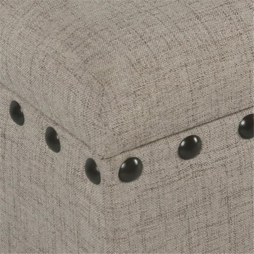 HomePop Large Storage Bench with Nailhead Trim - Tan
