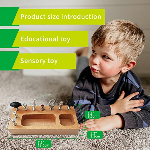 Montessori Toys for 3 4 5 Year Old, Montessori Screwdriver Board, Kids Wooden Toys, Fine Motor Skills Toys, Sensory Preschool Learning Toys for Toddler Travel