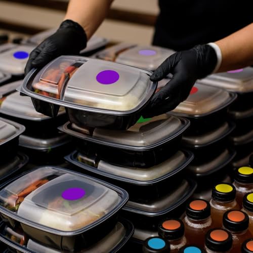 ChromaLabel 3/4 Inch Circle Sticker Labels, Easy to Write On Round Colored Stickers, Removable Sticky Dots - 1000 Color Coding Labels per Roll, Purple Label