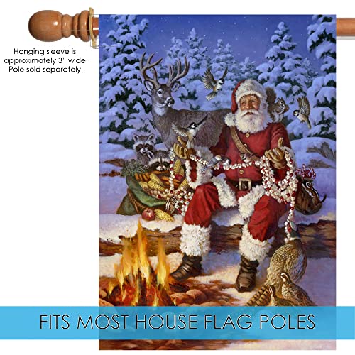 Toland Home Garden 109420 Fireside Santa Christmas Garden Flag 28x40 Inch Double Sided for Outdoor Winter House Yard Decoration