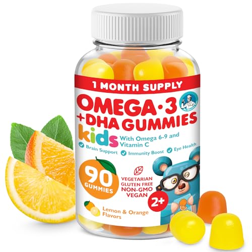 DR. MORITZ Vegan Omega 3 Gummies for Kids & Toddlers (90 Count), Omega 3 Kids Gummies with Omega 6 & 9, Kids Omega 3 Gummies for Brain & Heart Health, No Fish Oil & Gluten-Free