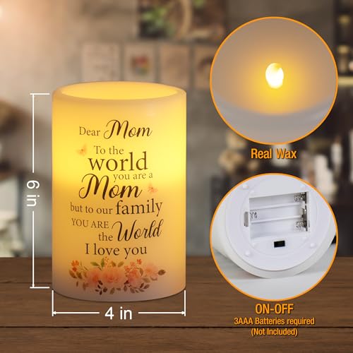 HN HAIINAA Gifts for Mom from Daughter Son, Funny Birthday Gifts for Mom, Mother's Day Christmas Gifts for Mom Real Wax Flameless Candles Gifts (6" x 4")
