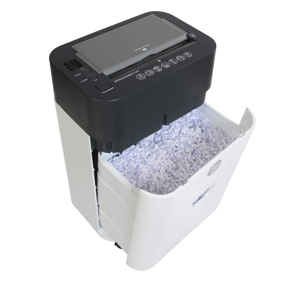 HP - Paper Shredder Micro Cut, 100-Sheet Auto Feed, Shreds Credit Cards & Staples, Heavy Duty Paper Shredder for Home Use with 4.5 Gallon Basket