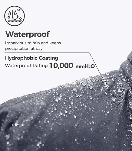 wantdo Men's Waterproof Winter Ski Jackets Windbreaker Hood Coat Dark Gray L
