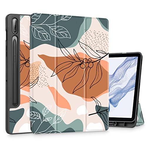 Tuiklol Case for Samsung Galaxy Tab S9 FE (5G) 10.9 inch & Tab S9 11 Inch 2023 Release Built-on S-Pen Holder, Slim Hard Shell Case Smart Trifold Stand Cover Auto Wake/Sleep,Lion