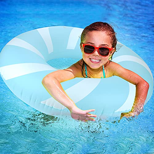 Bestrip Pool Floats Adult Size for Kids Age 8-12 Adults Inflatable Floats Swimming Ring Toys Beach Pool Party Lake Use (1PCS-Blue)