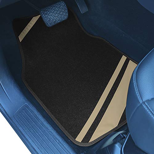 FH Group Car Floor Mats - Carpet Floor Mats for Cars, Universal Fit Automotive Floor Mats, All Purpose Car Floor Mats, Carpet Protector Mat for Most Sedan, SUV, Truck Floor Mats Beige