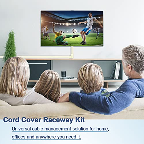 Cord Cover Wall Raceway Kit - 157" Cable Concealer, Wire Hiders for TV Wall Mounting and Wire Management, Beige