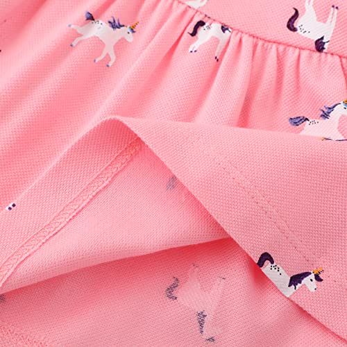 Youlebao Girls Cotton Long Sleeve Casual Cartoon Appliques Striped Jersey Dresses (3T, UGDS05)