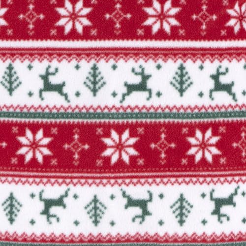 Gerber Unisex Baby Toddler Flame Resistant Fleece Footed Holiday Pajamas 2-Pack, Deer Fairisle