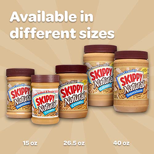 Skippy Natural Peanut Butter, Super Chunky, 15 oz