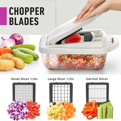 Mueller Pro-Series 10-in-1, 8 Blade Vegetable Chopper, Onion Mincer, Cutter, Dicer, Egg Slicer with Container, French Fry Cutter Potatoe Slicer, Home Essentials & Kitchen Gadgets, Salad Chopper