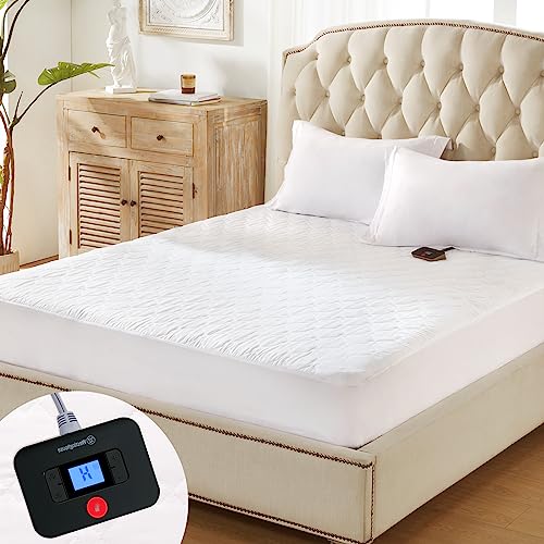 Westinghouse Heated Mattress Pad Twin, Comfortable Electric Mattress Pad with 10 Heating Settings & 1-12 Hours Auto Shut Off, Fit Up to 15" Deep Pocket, Twin Size 39"x75"