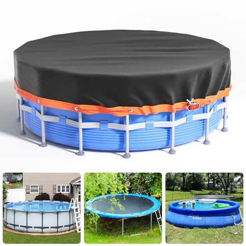 6Ft Round Pool Cover - Solar Covers for Above Ground Pools, Oxford Fabric Pool Covers for Above Ground Pools with Winch and Cable, Waterproof and Dustproof Swimming Pool Cover