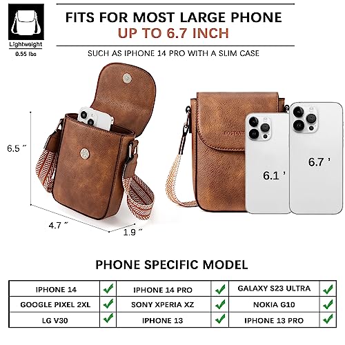 BOSTANTEN Small Crossbody Bags for Women Trendy Leather Phone Wallet Purses Handbags Adjustable Guitar Strap (D04-Grey)