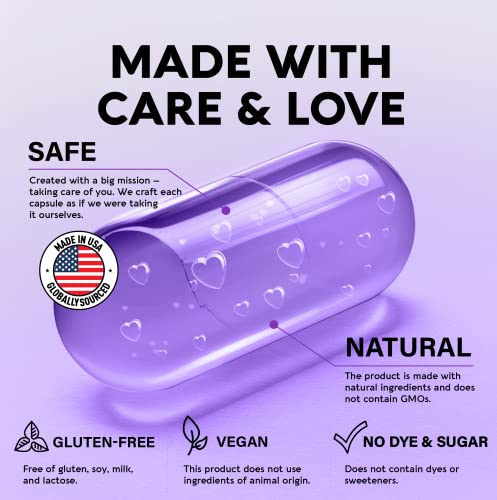 Natural Saffron Supplements - Pure Saffron Extract 88.5 mg - Made in USA - Mood | Focus | Vision | Energy Support - Eye Health for Women & Men - NonGMO Vegan Pills - 90 Powder Capsules, 3 Month Supply