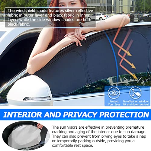 Karltys 3PCS Windshield Sun Shade for 2022-2025 Nissan Pathfinder, Front and Side Window Sunshade Custom Fit Pathfinder, Reflective Foldable Sun Visor Cover Protector Keep Your Car Cool