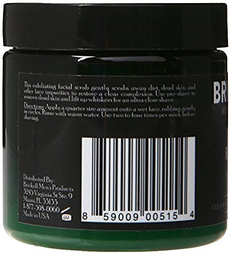 Brickell Men's Renewing Face Scrub for Men, Natural and Organic Deep Exfoliating Facial Scrub Formulated with Jojoba Beads, Coffee Extract and Pumice, 4 Ounce, Scented