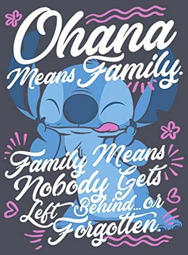 Disney Junior's Lilo & Stitch Ohana Family Tri-Blend Racerback Layering Tank, Navy Blue Heather, X-Small