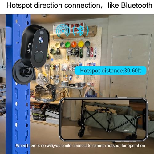 LETSCEE Security Cameras Wireless Outdoor or Indoor,Alexa Cameras for Home Security Outside with Night Vision,2-Way Audio,Motion Detection,SD/Cloud Storage,Motion Zone,IP65 Weatherproof