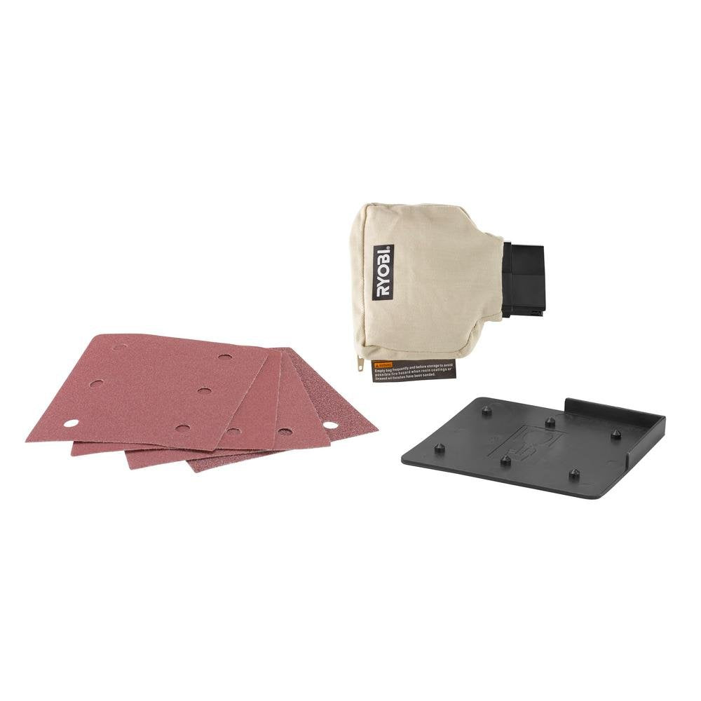 Ryobi P440 One+ 18V Lithium Ion 12,000 RPM 1/4 Sheet Palm Sander w/ Onboard Dust Bag and Included Sanding Pads (Battery Not Included, Power Tool Only)