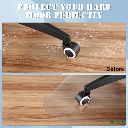 BesWin Office Chair Mat for Hardwood Floor, 32''×95'' Extra Large Desk Chair Mat for Hard Floor & Tile Floor, Heavy Duty Floor Protector for Home, Office, Kitchen, Living Room, Multi-Purpose