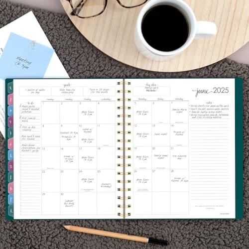 AT-A-GLANCE Planner 2024-2025 Academic, Weekly & Monthly, 7" x 8-3/4", Medium, Monthly Tabs, Flexible Cover, Harmony, Palm (1099-805A-60)