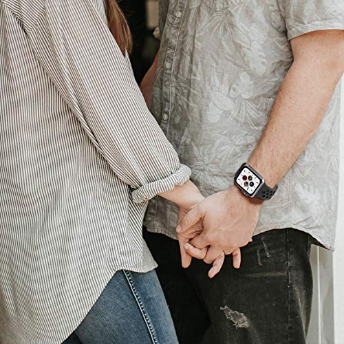 Sport Bands Compatible for Apple Watch Bands 38mm/40mm/41mm/42mm-Series 10,Soft Silicone Sport Women Men Replacement Strap Compatible with iWatch Series 10/9/8/7/6/5/4/3 Ultra 2 SE,Midnightblue Black