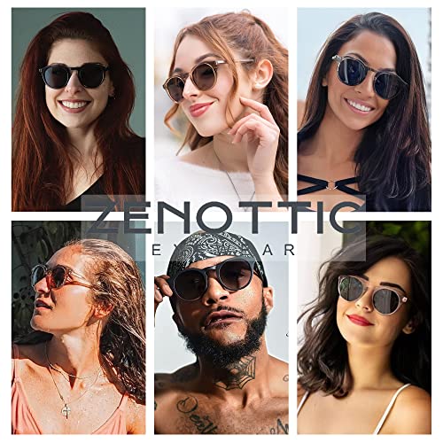 ZENOTTIC Vintage Round Polarized Sunglasses for Men Women UV400 Protection
